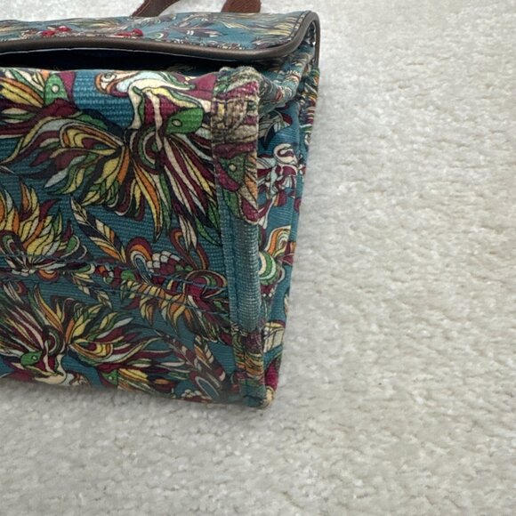 Sakroots Lunch Bag Box Flap Insulated Blue Print Coated Canvas Bird Pattern - Picture 4 of 10